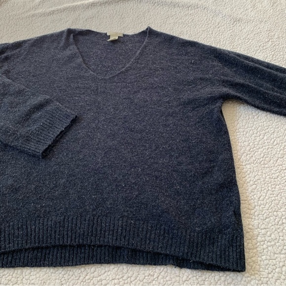 H&M V-neck Dark Blue  Oversized Sweater - Picture 3 of 8